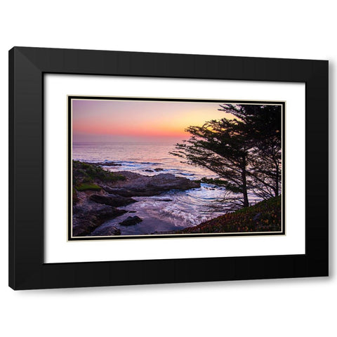 Sunset on Carmel Bay II Black Modern Wood Framed Art Print with Double Matting by Hausenflock, Alan