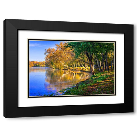 Reflections of Autumn Black Modern Wood Framed Art Print with Double Matting by Hausenflock, Alan