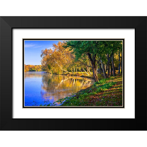 Reflections of Autumn Black Modern Wood Framed Art Print with Double Matting by Hausenflock, Alan