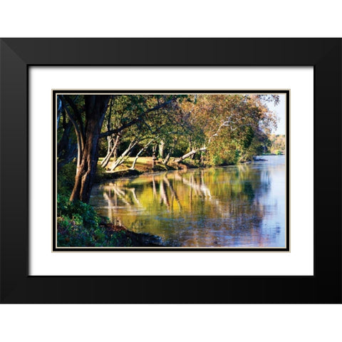Autumn on the James II Black Modern Wood Framed Art Print with Double Matting by Hausenflock, Alan