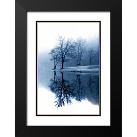 Fog on the Lake I Black Modern Wood Framed Art Print with Double Matting by Hausenflock, Alan