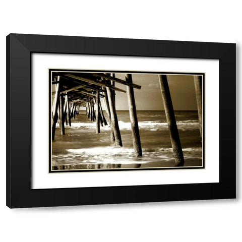 Under the Pier II Black Modern Wood Framed Art Print with Double Matting by Hausenflock, Alan