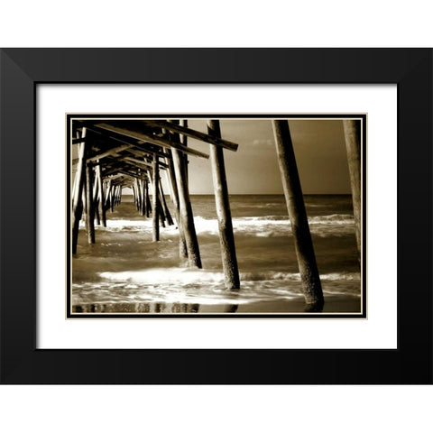 Under the Pier II Black Modern Wood Framed Art Print with Double Matting by Hausenflock, Alan