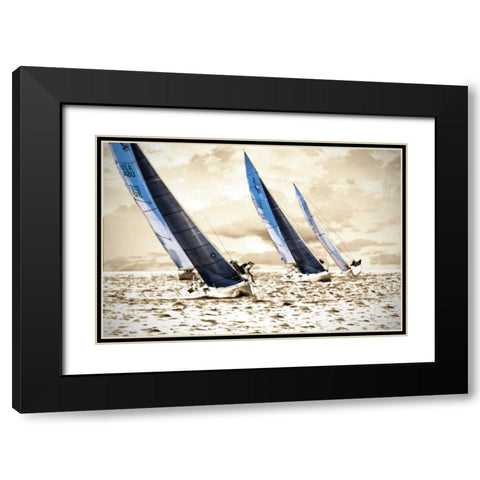 Racing Waters II Black Modern Wood Framed Art Print with Double Matting by Hausenflock, Alan