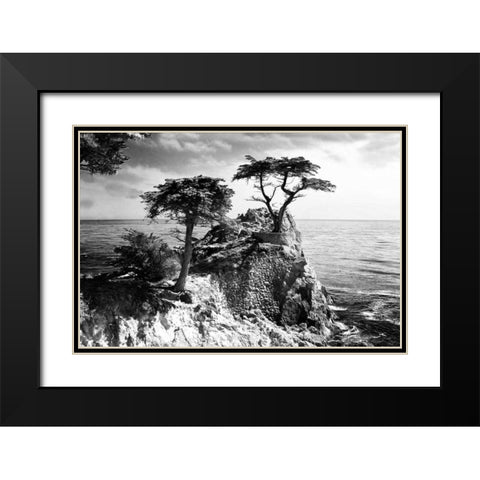 Ocean Cliff I Black Modern Wood Framed Art Print with Double Matting by Hausenflock, Alan