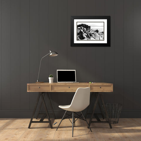 Ocean Cliff II Black Modern Wood Framed Art Print with Double Matting by Hausenflock, Alan