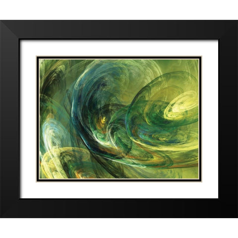 Fractal Light IV Black Modern Wood Framed Art Print with Double Matting by Hausenflock, Alan