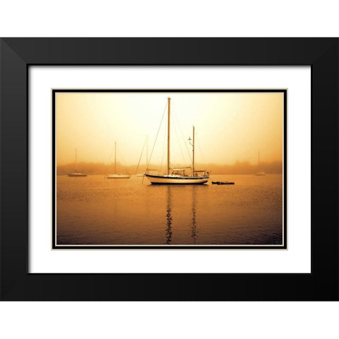 Early Morning Fishing I Black Modern Wood Framed Art Print with Double Matting by Hausenflock, Alan