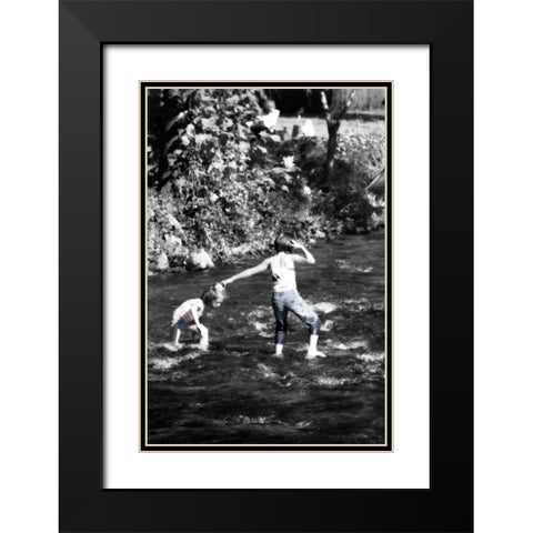 Children at Play I Black Modern Wood Framed Art Print with Double Matting by Hausenflock, Alan