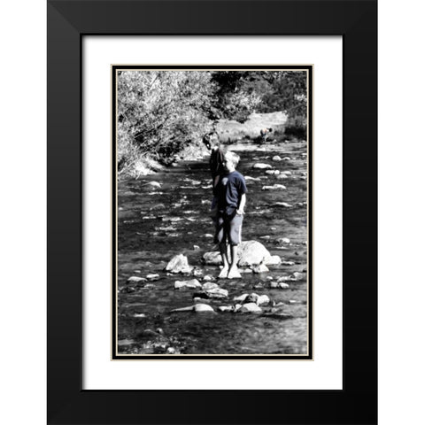 Children at Play II Black Modern Wood Framed Art Print with Double Matting by Hausenflock, Alan