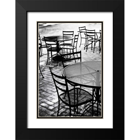 Tables and Chairs I Black Modern Wood Framed Art Print with Double Matting by Hausenflock, Alan