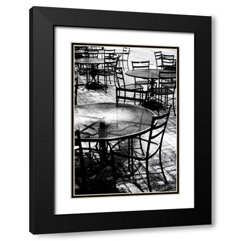Tables and Chairs II Black Modern Wood Framed Art Print with Double Matting by Hausenflock, Alan