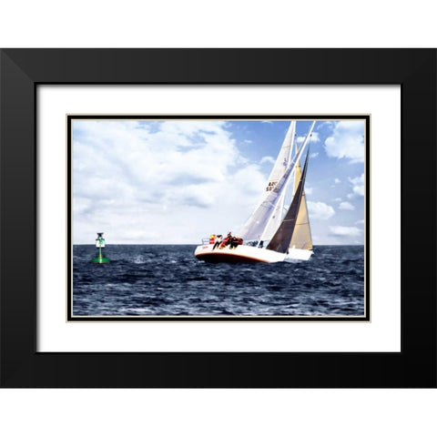 In the Wind II Black Modern Wood Framed Art Print with Double Matting by Hausenflock, Alan