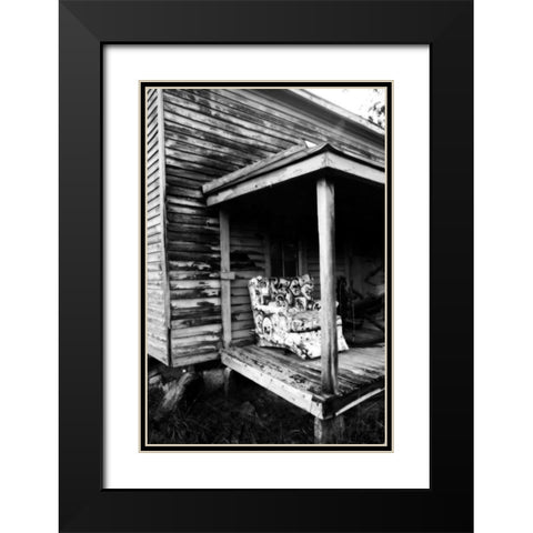 Front Porch Chair Black Modern Wood Framed Art Print with Double Matting by Hausenflock, Alan