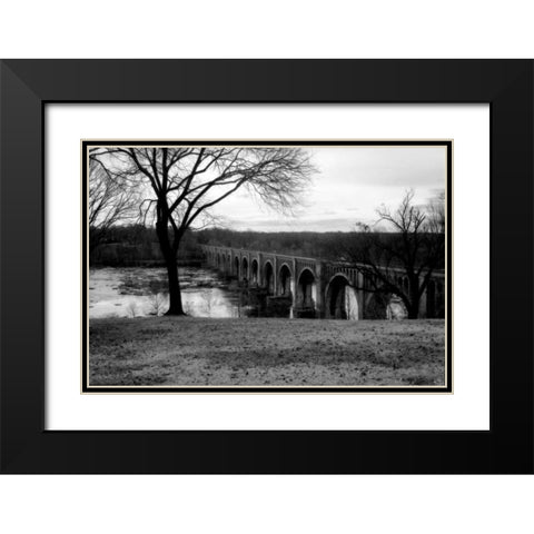 Bridge Across the James V Black Modern Wood Framed Art Print with Double Matting by Hausenflock, Alan