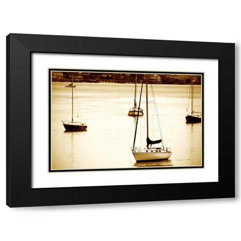 St. Augustine Harbor I Black Modern Wood Framed Art Print with Double Matting by Hausenflock, Alan