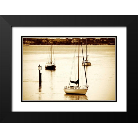 St. Augustine Harbor II Black Modern Wood Framed Art Print with Double Matting by Hausenflock, Alan