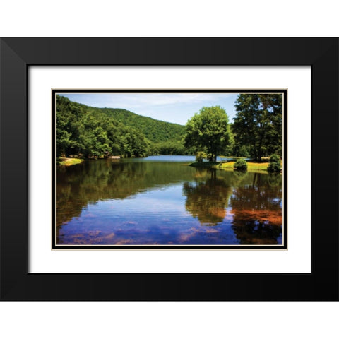 Sherando Lake Black Modern Wood Framed Art Print with Double Matting by Hausenflock, Alan