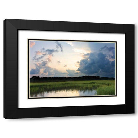 Sunset on Bogue Sound II Black Modern Wood Framed Art Print with Double Matting by Hausenflock, Alan