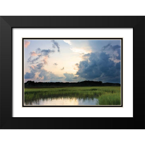 Sunset on Bogue Sound II Black Modern Wood Framed Art Print with Double Matting by Hausenflock, Alan