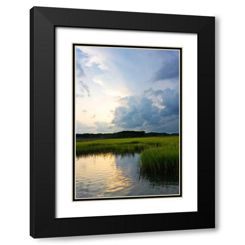 Sunset on Bogue Sound III Black Modern Wood Framed Art Print with Double Matting by Hausenflock, Alan