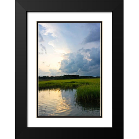 Sunset on Bogue Sound III Black Modern Wood Framed Art Print with Double Matting by Hausenflock, Alan