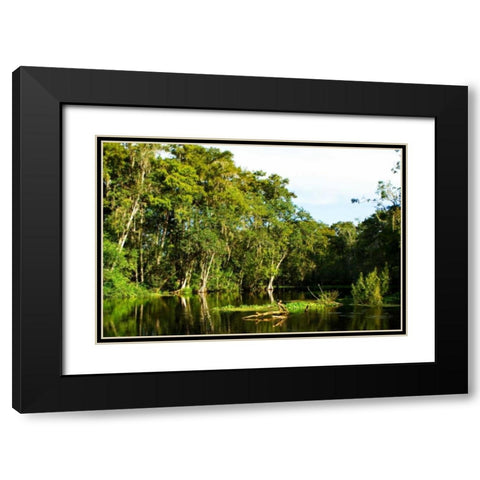 Silver River VI Black Modern Wood Framed Art Print with Double Matting by Hausenflock, Alan