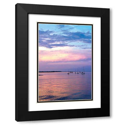 St. Augustine Harbor Sunset III Black Modern Wood Framed Art Print with Double Matting by Hausenflock, Alan