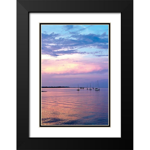 St. Augustine Harbor Sunset III Black Modern Wood Framed Art Print with Double Matting by Hausenflock, Alan