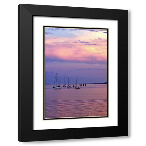 St. Augustine Harbor Sunset IV Black Modern Wood Framed Art Print with Double Matting by Hausenflock, Alan