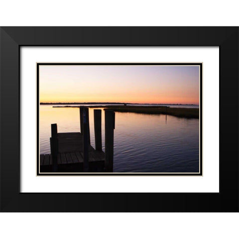 Chincoteague Sunrise II Black Modern Wood Framed Art Print with Double Matting by Hausenflock, Alan