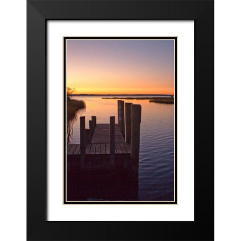 Chincoteague Sunrise III Black Modern Wood Framed Art Print with Double Matting by Hausenflock, Alan