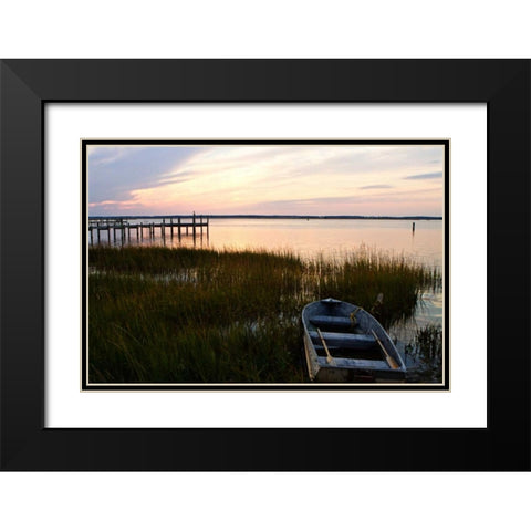 Sunset Over the Channel IV Black Modern Wood Framed Art Print with Double Matting by Hausenflock, Alan