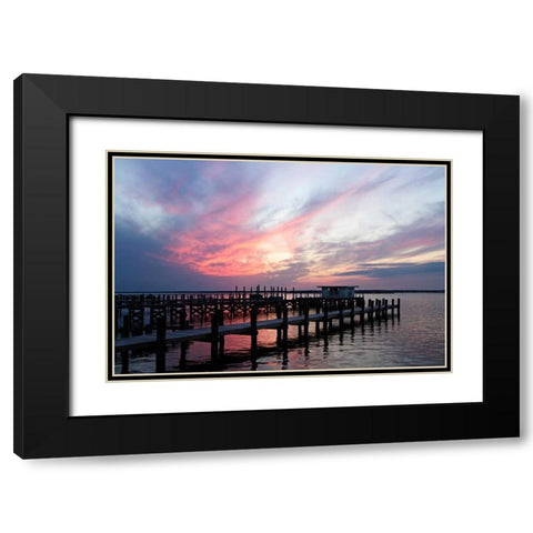 Dockside Sunset IV Black Modern Wood Framed Art Print with Double Matting by Hausenflock, Alan