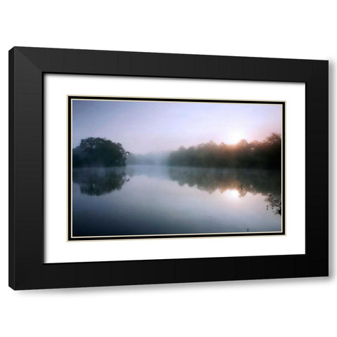 Fog on the Mattaponi VIII Black Modern Wood Framed Art Print with Double Matting by Hausenflock, Alan