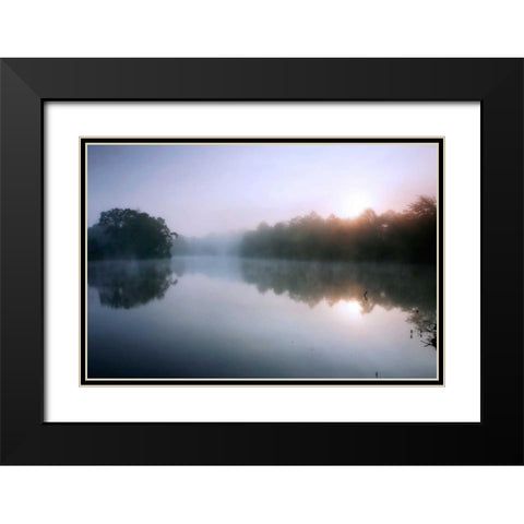 Fog on the Mattaponi VIII Black Modern Wood Framed Art Print with Double Matting by Hausenflock, Alan