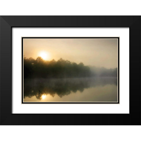 Fog on the Mattaponi III Black Modern Wood Framed Art Print with Double Matting by Hausenflock, Alan