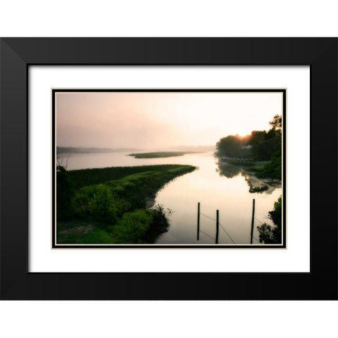 Fog on the Mattaponi VI Black Modern Wood Framed Art Print with Double Matting by Hausenflock, Alan