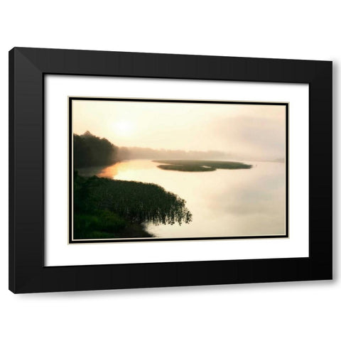 Fog on the Mattaponi VII Black Modern Wood Framed Art Print with Double Matting by Hausenflock, Alan