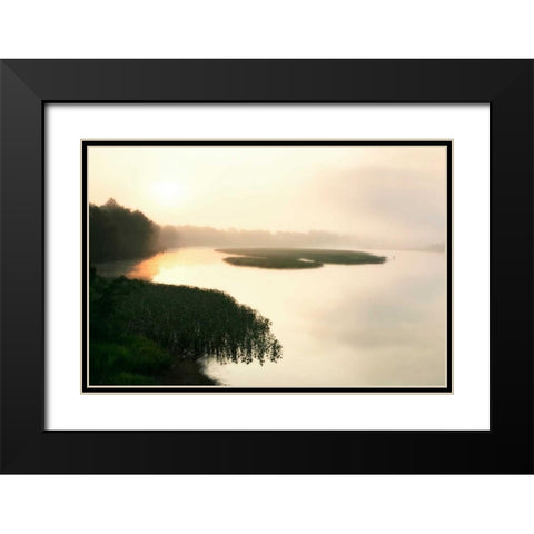 Fog on the Mattaponi VII Black Modern Wood Framed Art Print with Double Matting by Hausenflock, Alan