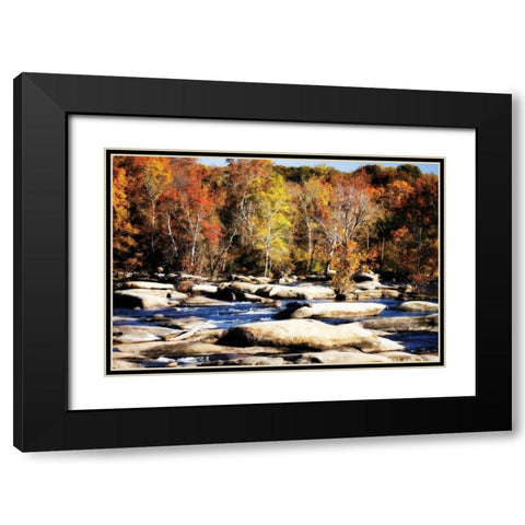 Autumn on the River I Black Modern Wood Framed Art Print with Double Matting by Hausenflock, Alan