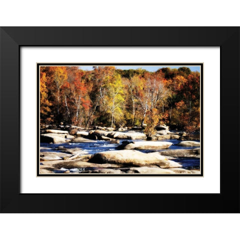 Autumn on the River I Black Modern Wood Framed Art Print with Double Matting by Hausenflock, Alan