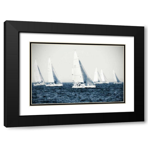 Summertime Race IV Black Modern Wood Framed Art Print with Double Matting by Hausenflock, Alan