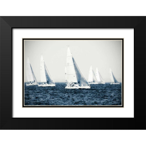 Summertime Race IV Black Modern Wood Framed Art Print with Double Matting by Hausenflock, Alan