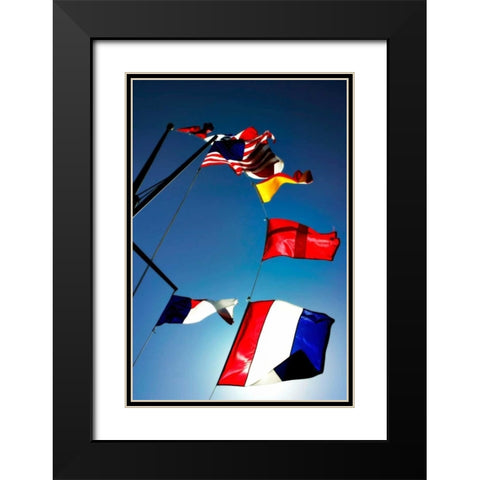 Signal Flags I Black Modern Wood Framed Art Print with Double Matting by Hausenflock, Alan