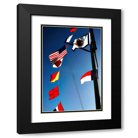 Signal Flags II Black Modern Wood Framed Art Print with Double Matting by Hausenflock, Alan