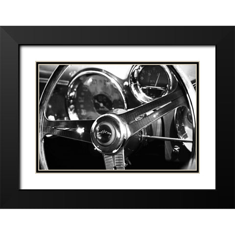 Classic Dash IV Black Modern Wood Framed Art Print with Double Matting by Hausenflock, Alan