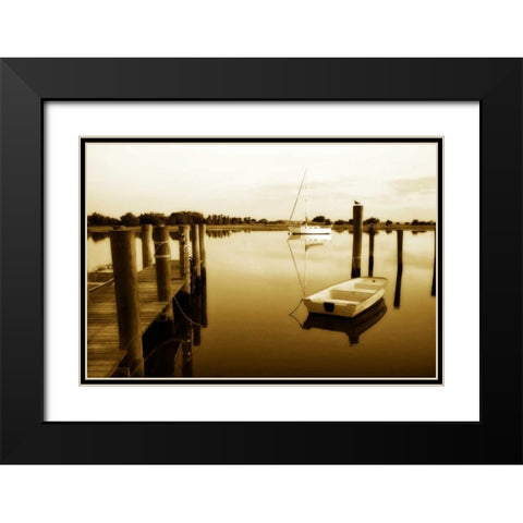 Sleepy Harbor II Black Modern Wood Framed Art Print with Double Matting by Hausenflock, Alan