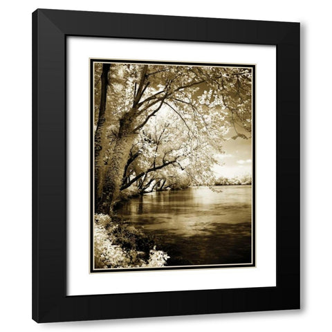 Spring on the River I Black Modern Wood Framed Art Print with Double Matting by Hausenflock, Alan