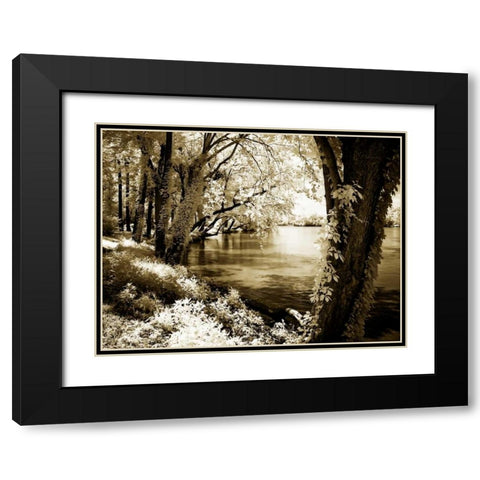 Spring on the River III Black Modern Wood Framed Art Print with Double Matting by Hausenflock, Alan